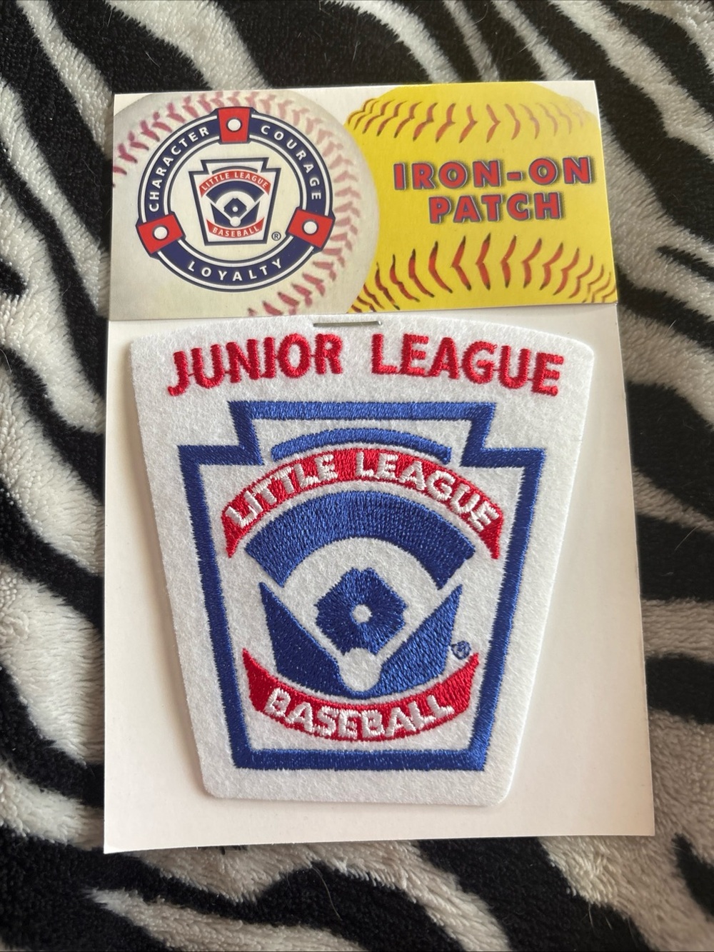 Little League Junior League Iron-On Patch - Red, Blue, White